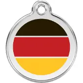 Red Dingo German Flag roestvrijstalen hondenpenning medium/gemiddeld dia. 3 cm