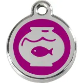 Red Dingo Fish Bowl Purple roestvrijstalen kattenpenning small/klein dia. 2 cm