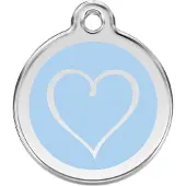 Red Dingo Tribal Heart Light Blue roestvrijstalen hondenpenning medium/gemiddeld dia. 3 cm