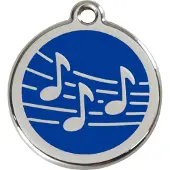 Red Dingo Music Navy roestvrijstalen hondenpenning medium/gemiddeld dia. 3 cm