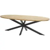 4SO Taste Prado Dining Tafel Teak Antracite Ellipse 240 x 115 cm