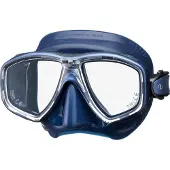 Tusa Freedom Ceos – Duikmasker met twee lenzen, comfortabele pasvorm dicht op het gezicht, Freedom Technology voor comfort en prestaties, hypoallergeen silicone – Donkerblauw/Transparant– M-212QID ID
