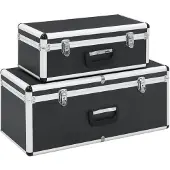 vidaXL Opbergkoffers 2 st aluminium zwart