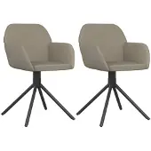 vidaXL Eetkamerstoelen draaibaar 2 st fluweel lichtgrijs