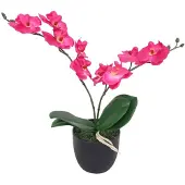 vidaXL Kunstplant orchidee met pot 30 cm rood