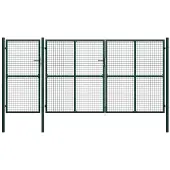 vidaXL Tuinpoort staal 400x150 cm groen