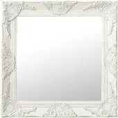 vidaXL Wandspiegel barok stijl 50x50 cm wit