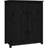 vidaXL Dressoir 83x41,5x100 cm massief grenenhout zwart
