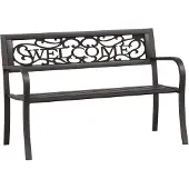 vidaXL Tuinbank, 125 cm, staal, zwart