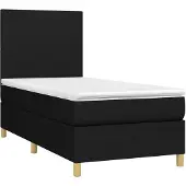 vidaXL Boxspringbed met matras, zwart, 80x200 cm, stof