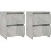 vidaXL Nachtkastjes 2 st 30x30x40 cm bewerkt hout betongrijs