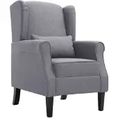 vidaXL Fauteuil stof donkergrijs
