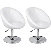 vidaXL Barstoelen 2 st kunstleer wit