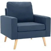 vidaXL Fauteuil stof blauw