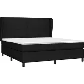 vidaXL Boxspring met matras stof zwart 160x200 cm