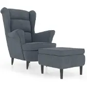Super Merchant Fauteuil met voetenbank fluweel donkergrijs
