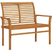 vidaXL Tuinbank 112 cm massief teakhout