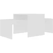 vidaXL Salontafelset, wit, 100x48x40 cm, houtvezel