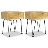 vidaXL Nachtkastjes 2 st 40x30x50 cm massief teakhout