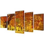 vidaXL Canvas muurdruk print set esdoorn 200 x 100 cm