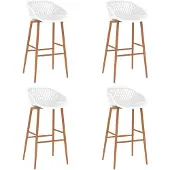 vidaXL Barkrukken, 4 stuks, wit