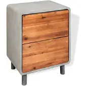 vidaXL Nachtkastje 40x30x50 cm beton en acaciahout