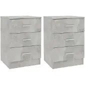 vidaXL Nachtkastjes 2 st 38x35x56 cm bewerkt hout betongrijs