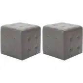 vidaXL Nachtkastjes 2 st 30x30x30 cm kunstleer grijs