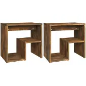 vidaXL Nachtkastjes 2 st 40x30x40 cm bewerkt hout gerookt eikenkleurig