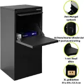 Logixbox Pakketbrievenbus Logixbox Frontbox DeLuxe Uni achteruitname - grijs