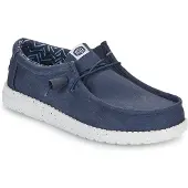 HeyDude Wally Canvas 100% Katoen Heren Navy Bootschoenen