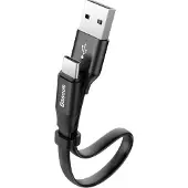 Baseus - Nimble - platte kabel USB/USB-C kabel met houder 2A 0,23M zwart - (CATMBJ-01)