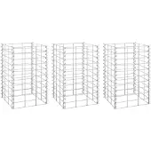 vidaXL Gabion plantenbakken 3 st verhoogd 30x30x50 cm ijzer