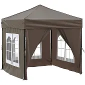 vidaXL Partytent inklapbaar met zijwanden 2x2 m taupe