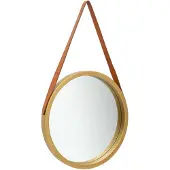 vidaXL Wandspiegel met band 50 cm goudkleurig