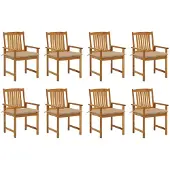 vidaXL Tuinstoelen 8 st met kussens massief acaciahout