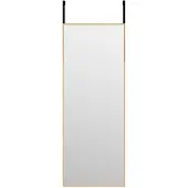 vidaXL Deurspiegel 30x80 cm glas en aluminium goudkleurig