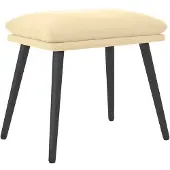 vidaXL Voetenbank 45x29,5x35 cm fluweel crèmewit