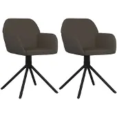 vidaXL Eetkamerstoelen draaibaar 2 st fluweel donkergrijs