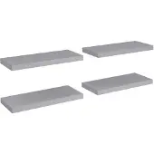 vidaXL Wandschappen zwevend 4 st 60x23,5x3,8 cm MDF grijs