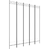 vidaXL Kamerscherm met 5 panelen 200x220 cm stof wit
