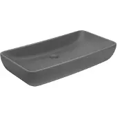 vidaXL Wastafel rechthoekig 71x38 cm keramiek mat donkergrijs