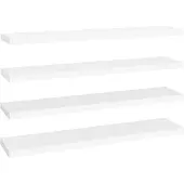 vidaXL Wandschappen zwevend 4 st 120x23,5x3,8 cm MDF wit