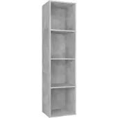 vidaXL Boekenkast/tv-meubel 36x30x143 cm bewerkt hout betongrijs