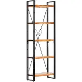vidaXL Boekenkast met 5 schappen 60x30x180 cm massief acaciahout