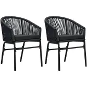 vidaXL Tuinstoelen 2 st PE-rattan zwart