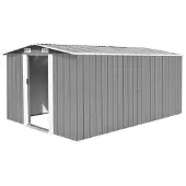 vidaXL Tuinschuur 257x392x181 cm metaal grijs