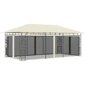 vidaXL Belvédère avec moustiquaire 6x3x2,73 m Crème