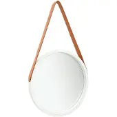 vidaXL Wandspiegel met band 40 cm wit