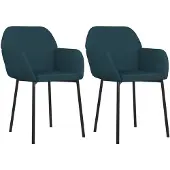 vidaXL Eetkamerstoelen 2 st fluweel blauw